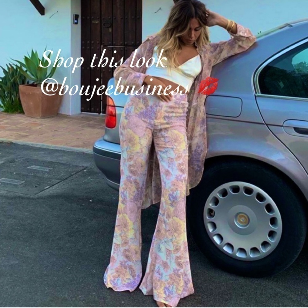 ZARA BNWT Floral Printed Flared Leg Pants
